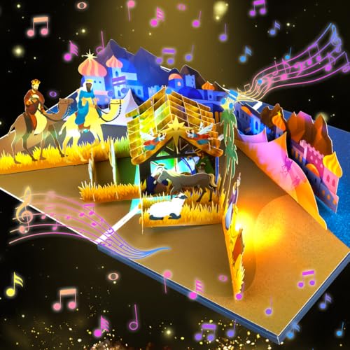 CNLITIHEKA 3D Weihnachtskarten mit Weihnachtskrippe Pop Up...