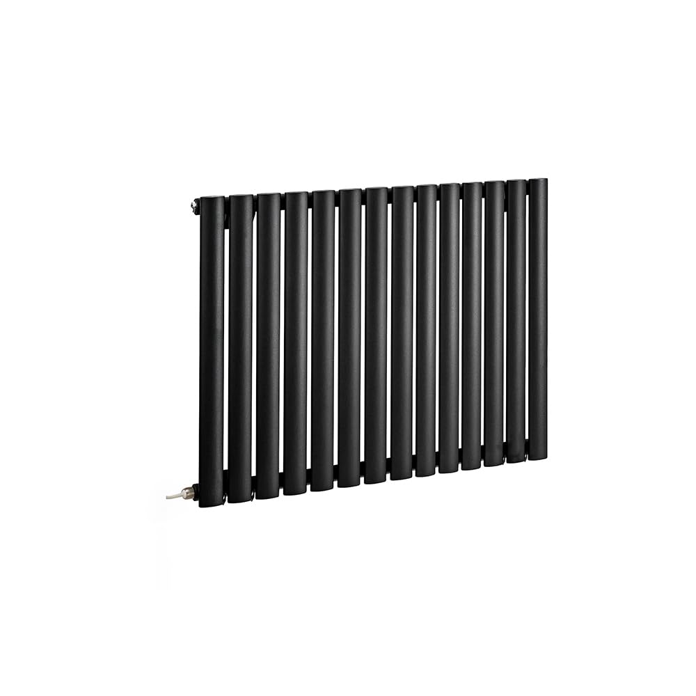Milano Aruba 800W Black Horizontal Single Oval Panel Electric Radiator - 635mm x 826mm