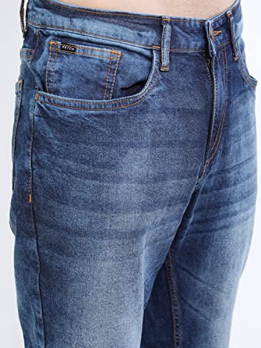 Image of KETCH Men's Tapered Fit Mid Rise Jeans (Stretchable)