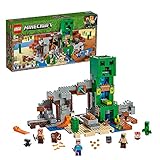 Lego 21155 Minecraft Die Creeper Mine, Bauset mit Steve, Minecraft-Schmied, Wüstenzombie, Creeper und Tierfiguren sowie TNT-Blöcken, Minecraft-Nether-Kulisse, Spielzeuge für Kinder - Lego Minecraft