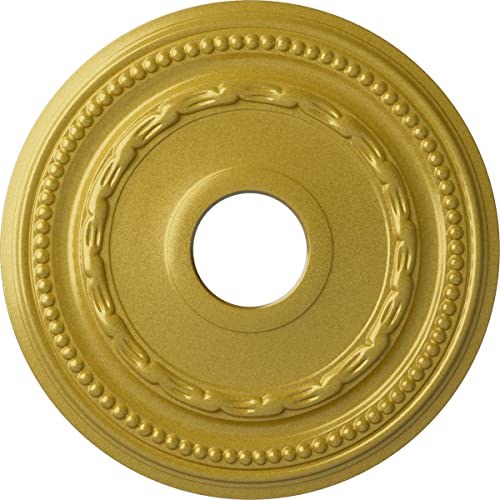 Ekena Millwork CM15FERGS 15-3/8" x 3-5/8" x 1" Federal Ceiling Medallion, Rich Gold