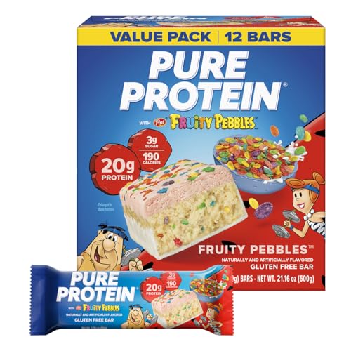 Image of Pure Protein Fruity PEBBLES Protein Bars, 20g Protein, Gluten Free, 12 Ct