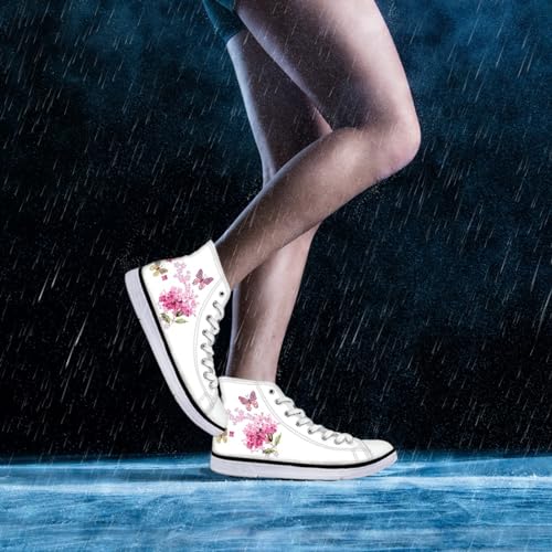 Canvas Shoes for Women Lightweight High Top Sneakers Teens Girls Cute Printed Lace Up Casual Classic Walking Shoes4