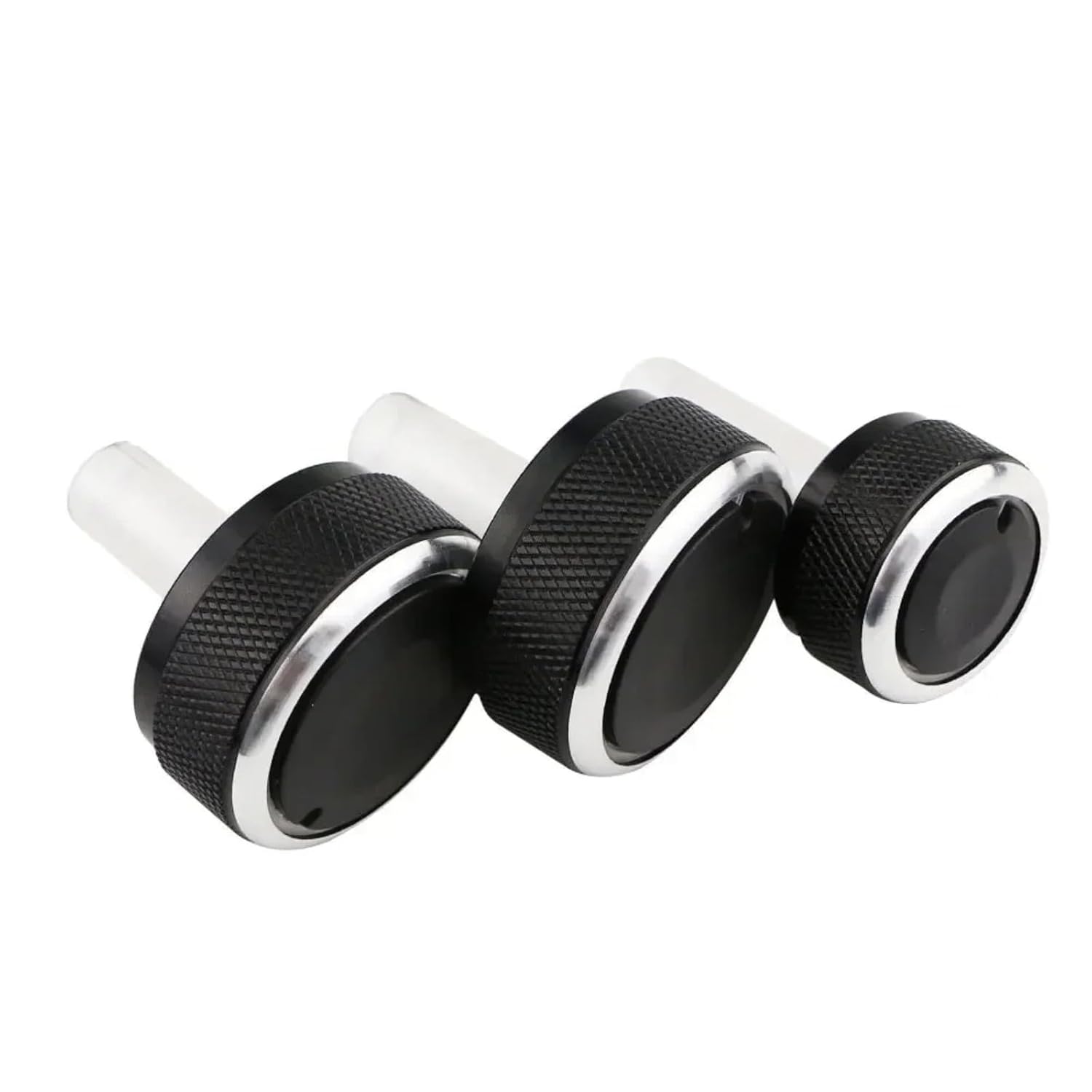 3Pcs Aluminum Alloy Air Conditioning Knob AC Knob Heat Control Button Car Styling for Volkswagen Golf 4 Bora Passat B5(Black)