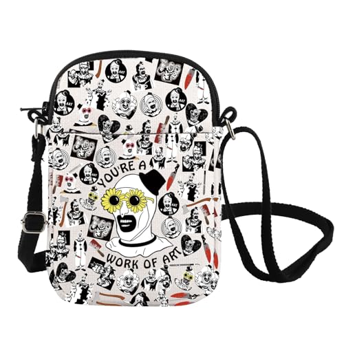 FOTAP Funny Clown Movie Gift Clown Movie Art Merch Crossbody Bag Horror Movie Merch Killer Messenger Bag (Art CB UK)