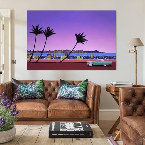 Poster Hiroshi Nagai impression sur toile decoration murale moderne de voitures classiques 50x75 - 3