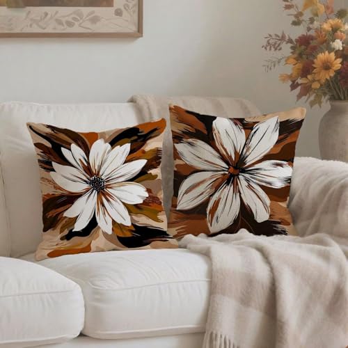 Housse Coussin 65x65cm blanc en lin double face imperméable pour canapé