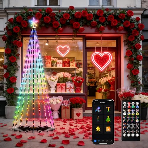 Outdoor Prelit LED Waterproof Smart Christmas Cone Tree with RemoteTimer