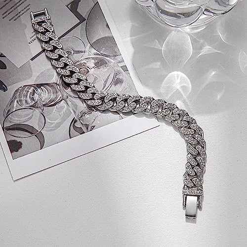 Pulsera cubana de plata 925 para hombre 21 cm miniatura 3