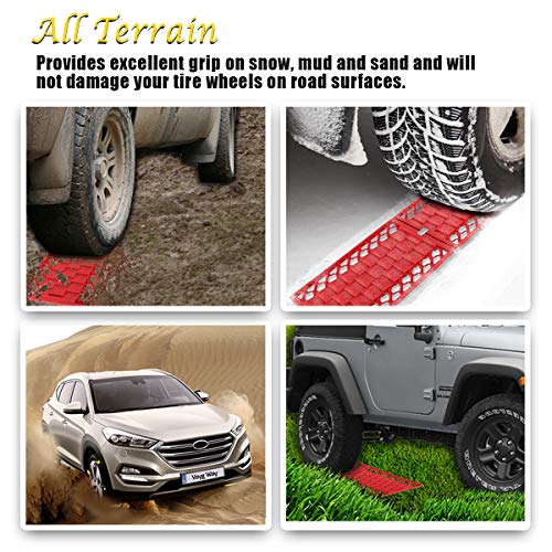 image for VaygWay Recovery Traction Snow Mats- Mud Car Tire Track Set- All Weath