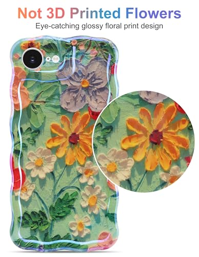 Coque iPhone 16 motif fleur laser en TPU souple ondulé