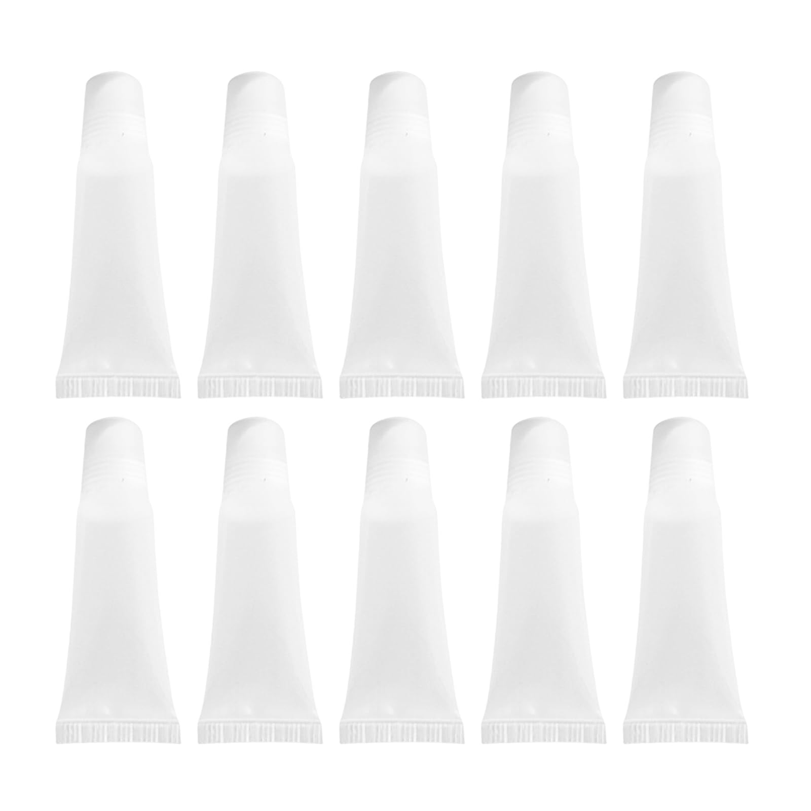 FackLOxc 5ml / 8ml / 10ml / 15ml Clear Lip Balm Tubes Leakproof Angled Applicator Refillable Cosmetic Storage Bottles Empty Lip Gloss Tubes
