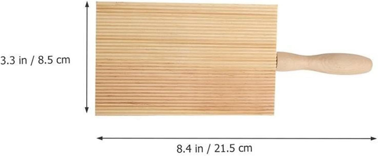 Wooden Pasta Gnocchi Board Set, Household Kitchen Boards for Kneading Oats, Noodles, Fish, and Pasta Dough, Khaki, 2-Pack