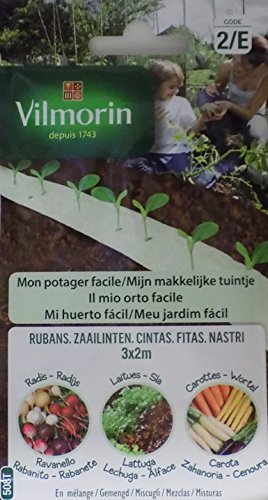 Vilmorin 3 Cintas Semillas Lechuga, RABANITO y Zanahoria (Cultivo ...