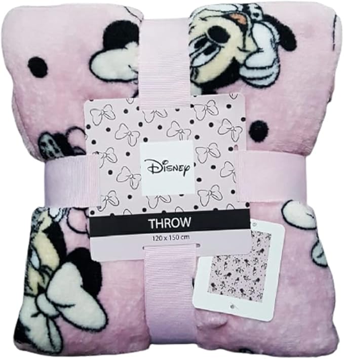 Primark Minnie Mouse Pink Soft Fleece Throw Bed Blanket Home Decor New