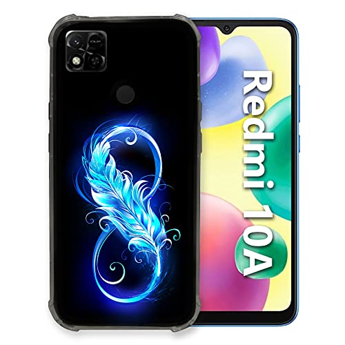 Cover Per Xiaomi Redmi 10A Texture Piuma Infinito Blu