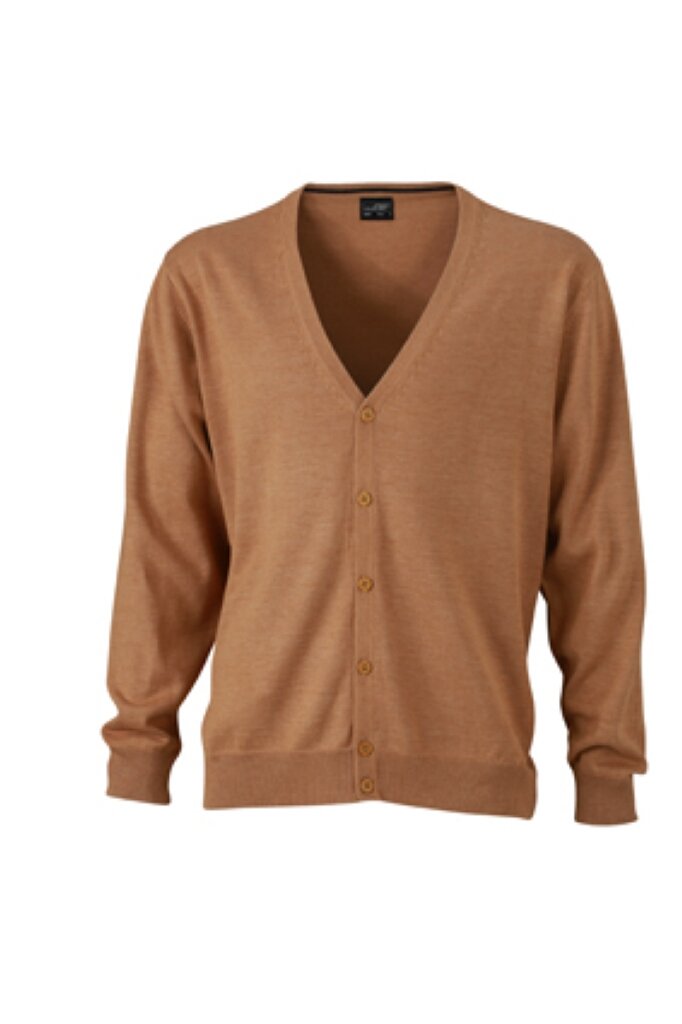 James & Nicholson Men's Camel Classic Cotton Cardigan (S, )