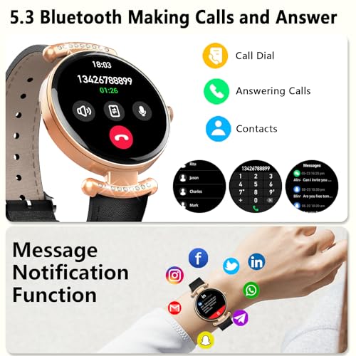 Image of Smart Watches for Women,Answer /Make Call,1.32 inch AMOLED Ultra-Clear Screen Smartwatch with Heart Rate,Sleep Monitor, Watches for Women for Samsung /Android /iOS,100+ Sports Mode,3ATM Waterproof