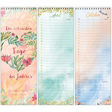 Geburtstagskalender mit Spiralbindung - Immerwährender Wandkalender Cover