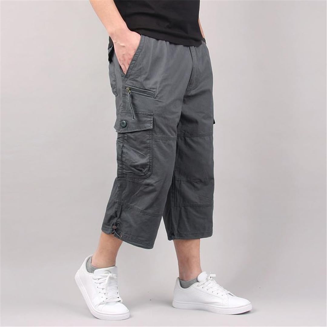 Short cargo d'été pour homme avec poches multiples en coton