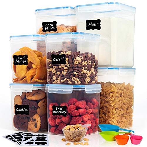 Airtight Food Storage Containers with Lids- HOOJO 8 Piece (4.7QT and 2.3QT) Plastic