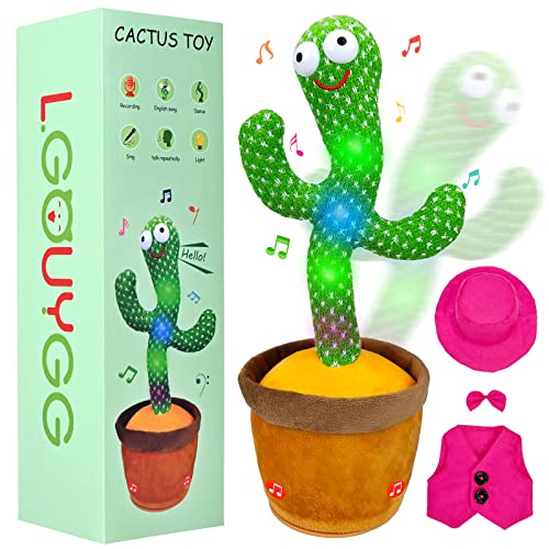 Talking Cactus Baby Toy, Singing Mimicking Repeating Cactus Tummy Time Toys With Music And Light, Infant Babies Toddler Kids Boy Girl Gifts, Recording+Dance+60 English Songs+Repeat What You Say #TOP15