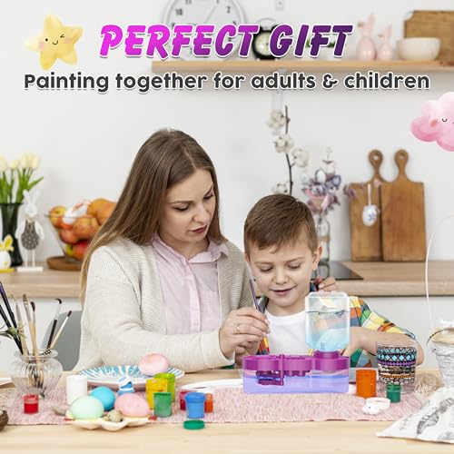 Image of Paint Brush Cleaner with Paint Tray, Upgraded 6-in-1 Painting Supplies with Drain and Brush Holder, Water Circulation Paint Brush Cleaner Tool for Acrylic, Watercolor, Water-Based Paints