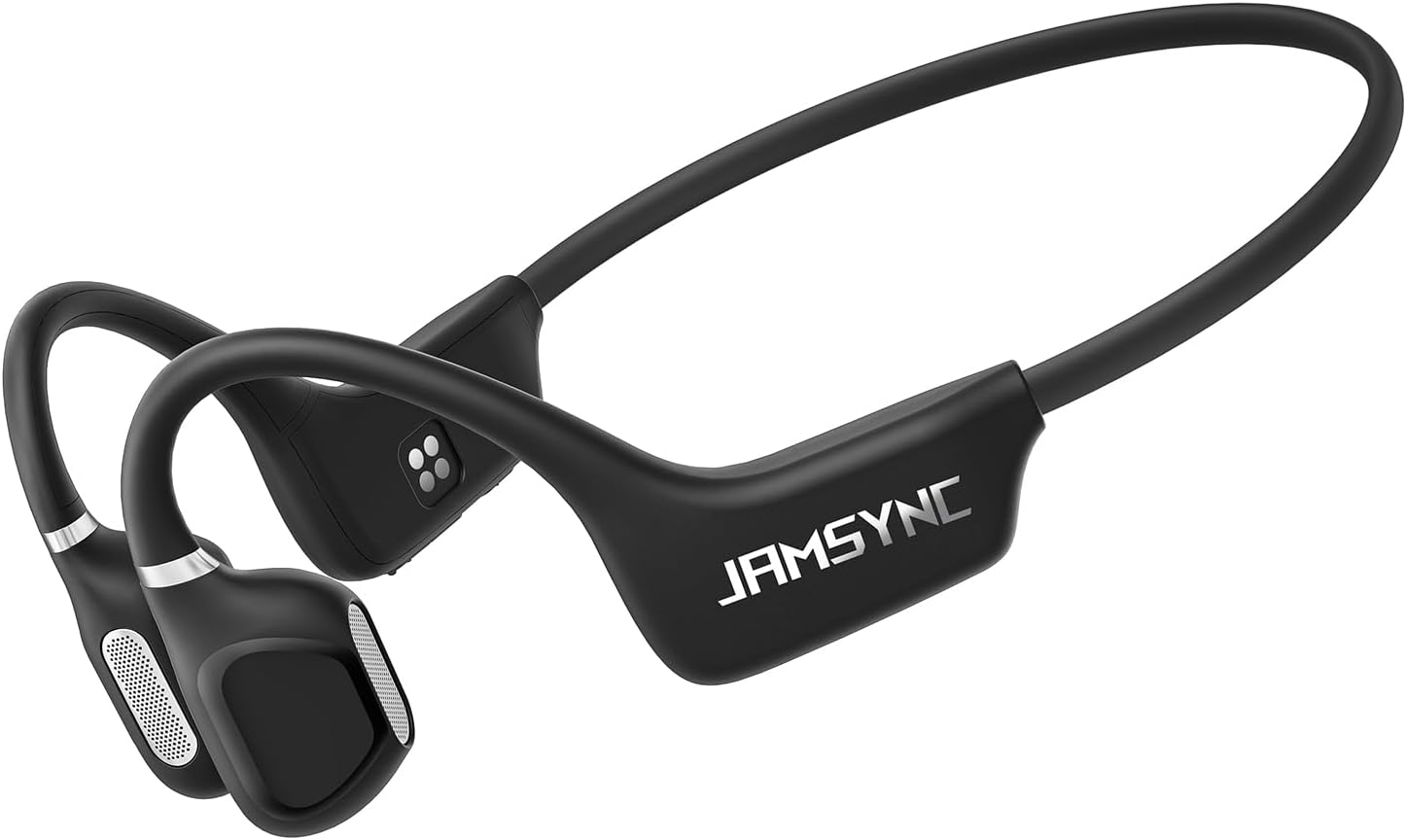 Open Ear Headphones, Running Headphones Bluetooth 5.4 with Built-in Mic, Bluetooth Headphone 14H Battery & IPX5 Waterproof, Sports Headphones for Running, Cycling, Walking Black