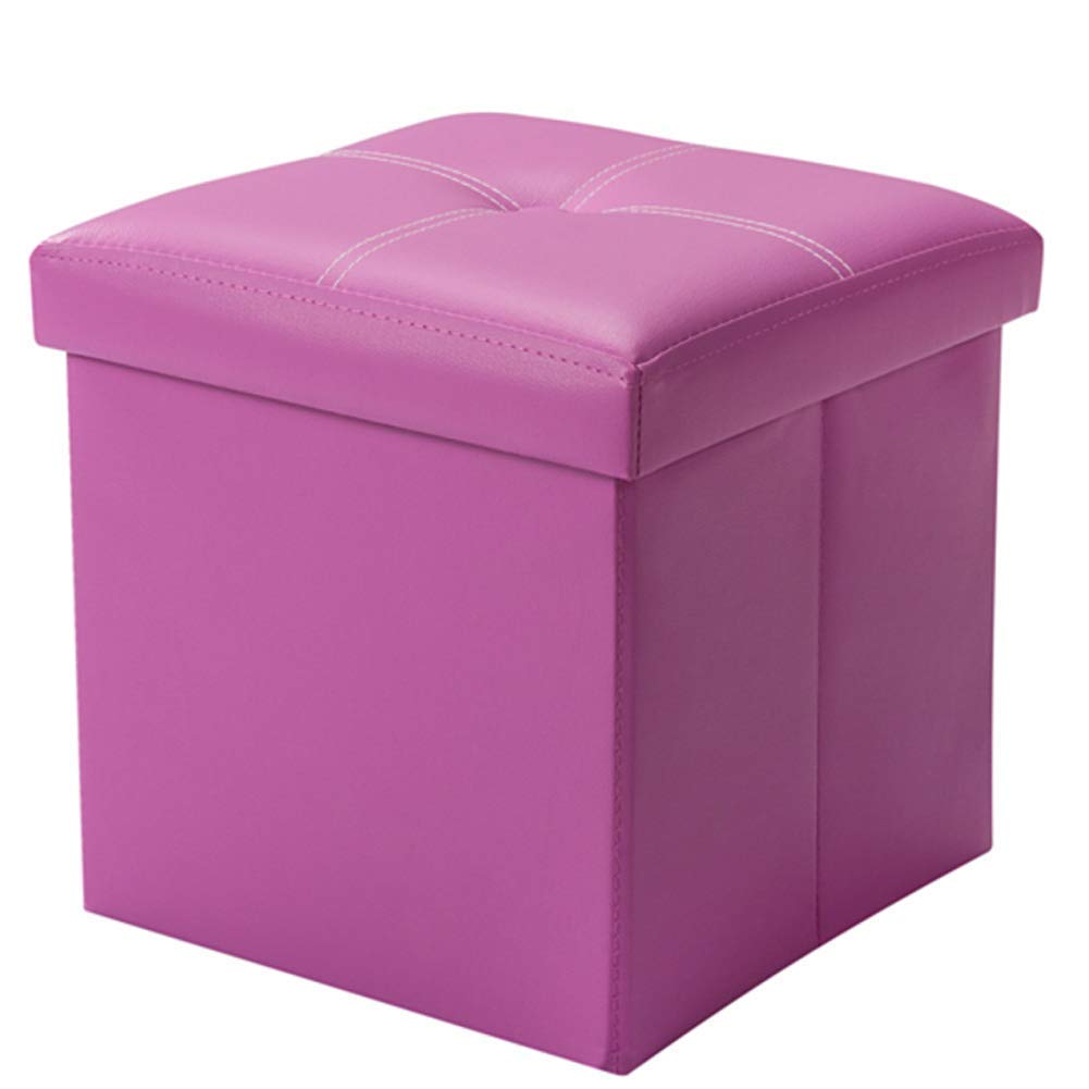 Pouf repose-pieds violet 30x30cm, table basse coffre à jouets