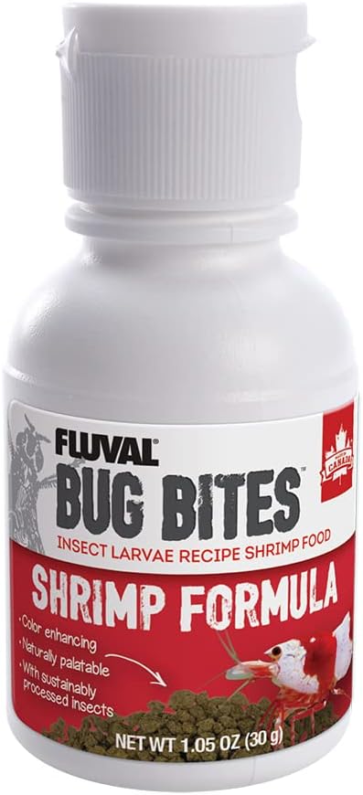 Fluval Bug Bites Fish Food for Shrimp, Granules for Small to Medium Sized Fish, 1.06 oz., A6931, Brown