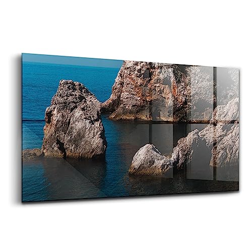 Tableau en verre Falaises à Dubrovnik Wallfluent 120x60cm pour décoration salon
