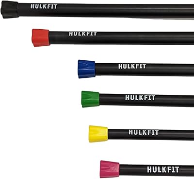 HulkFit Total Body Workout Weighted Bar Weighted Workout Bar Weighted Exercise Bar (25), Red, 25 Pounds