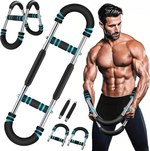 Antuoo Twister Arm Trainer, Adjustable 3 Resistance Levels 60-100 lbs, Chest Workout Equipment, Arm Trainer, Twister Arm Trainer for Men & Women (Sky Blue)