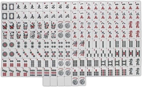 Set de fichas de Mahjong estilo occidental 166 piezas