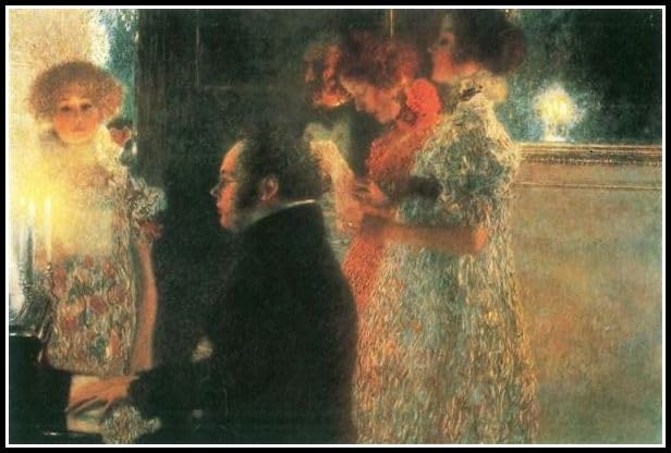 Kit de pintura de diamantes 5D para adultos y niños, pintura de Gustav Klimt Schubert en The Piano Ii DIY Arts Craft para decoración de pared del hogar, regalos de cumpleaños