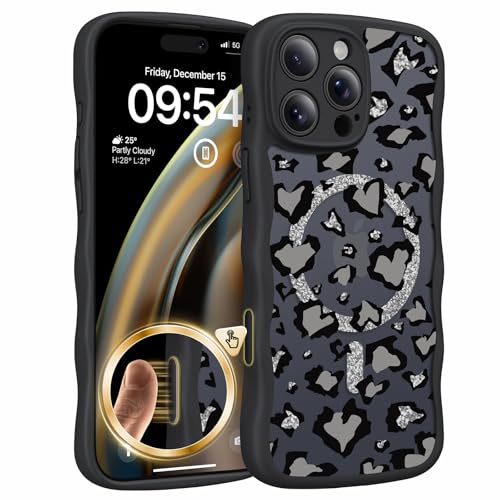 Coque ondulée iPhone 16 Pro Max noir léopard idéale pour sublimer votre style au quotidien