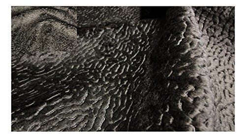 Tissu en fourrure synthétique persane exclusive noire de haute couture Fabrics-City