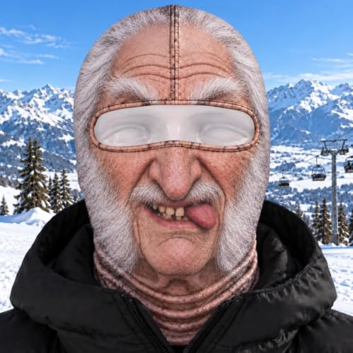 Funny Ski Mask Old Man Realistic Funny 3D Printed Face Balaclava Winter - image 6