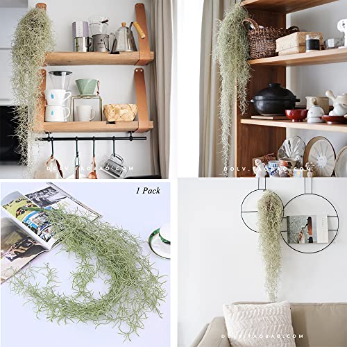 Guangzhou Yanqing International Trade Co.,Ltd Artificial Moss Hanging Faux Greenery Spanish Moss Vines Garlands For Potted Plants Realistic Plants Fake Moss Outdoor Indoor Decor 3 Packs #TOP2