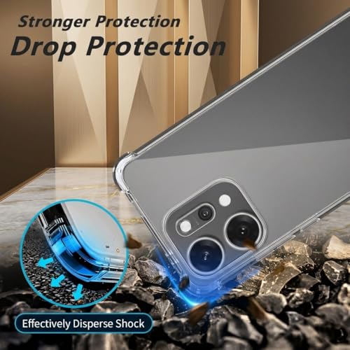 Image of Fashionury 3D Raised Transparent Crystal Clear Back Cover for Oppo Reno 14 Pro | Shockproof Design | Anti-Slip Grip | Camera Protection | 360 Degree Protection Mobile Case