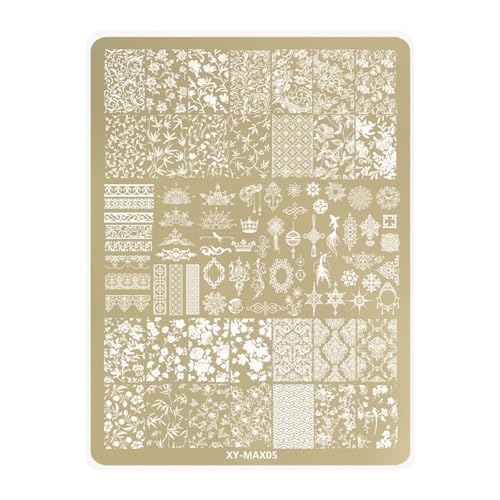 Placa de estampado de uñas con patrones creativos de mariposas y flores, manicura para entusiastas y mujeres profesionales