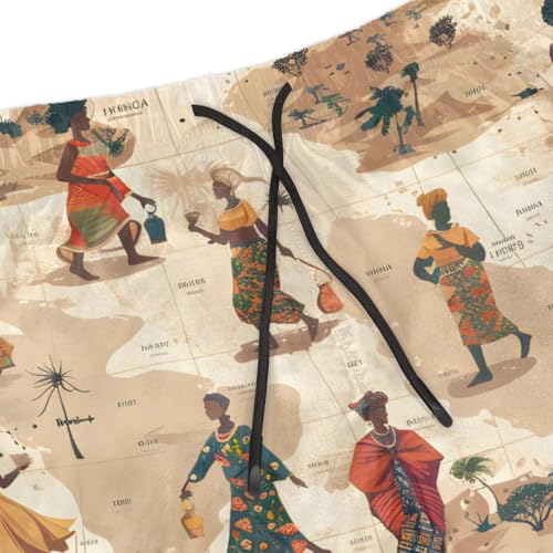 Men's Swim Trunks Size S Minority Motifs with Mesh Lining Soft Breathable Quick Dry Beach Shorts Light Coffee4