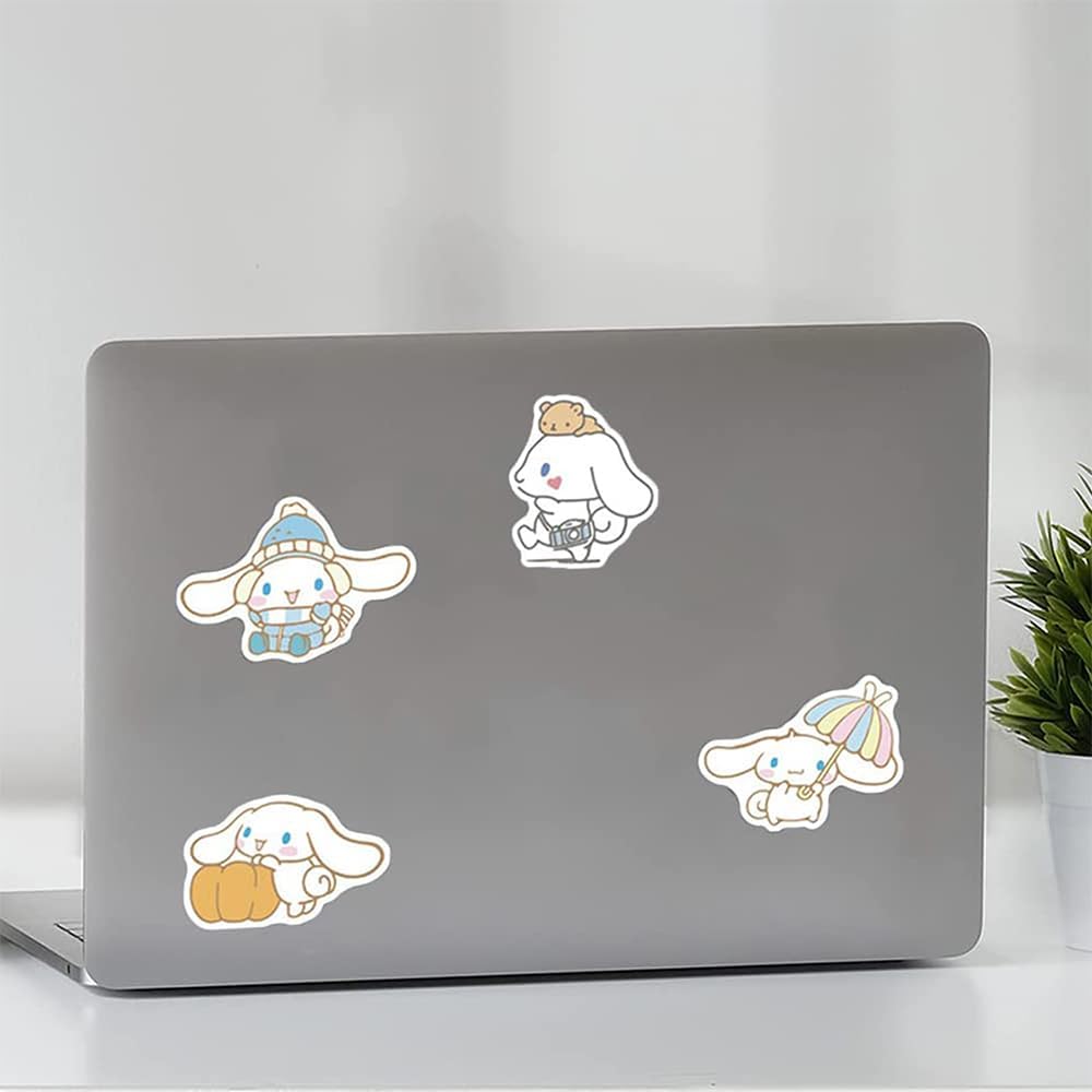 100PCS Cinnamoroll Stickers Pack, Cute White Big Ear Dog Vinyl Waterproof Aesthetic Cartoon Decals for Kids Teens Girls Adults Phone Water Bottles Skateboard Guitar