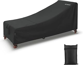 Velway Patio Lounge Chaise Cover, 1 Pack Waterproof Chair Lounge Covers, UV & Rip & Fade Resistant Heavy Duty Outdoor Patio Furniture Covers 79"L x 32"W x 31.5"H Black