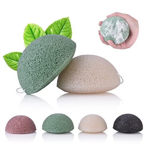 Esponjas Faciales Naturales Konjac para una Limpieza Y Exfoliación Facial Suave, Juego de Esponjas Faciales Konjac para Exfoliación Facial Y Limpieza Profunda de Poros
