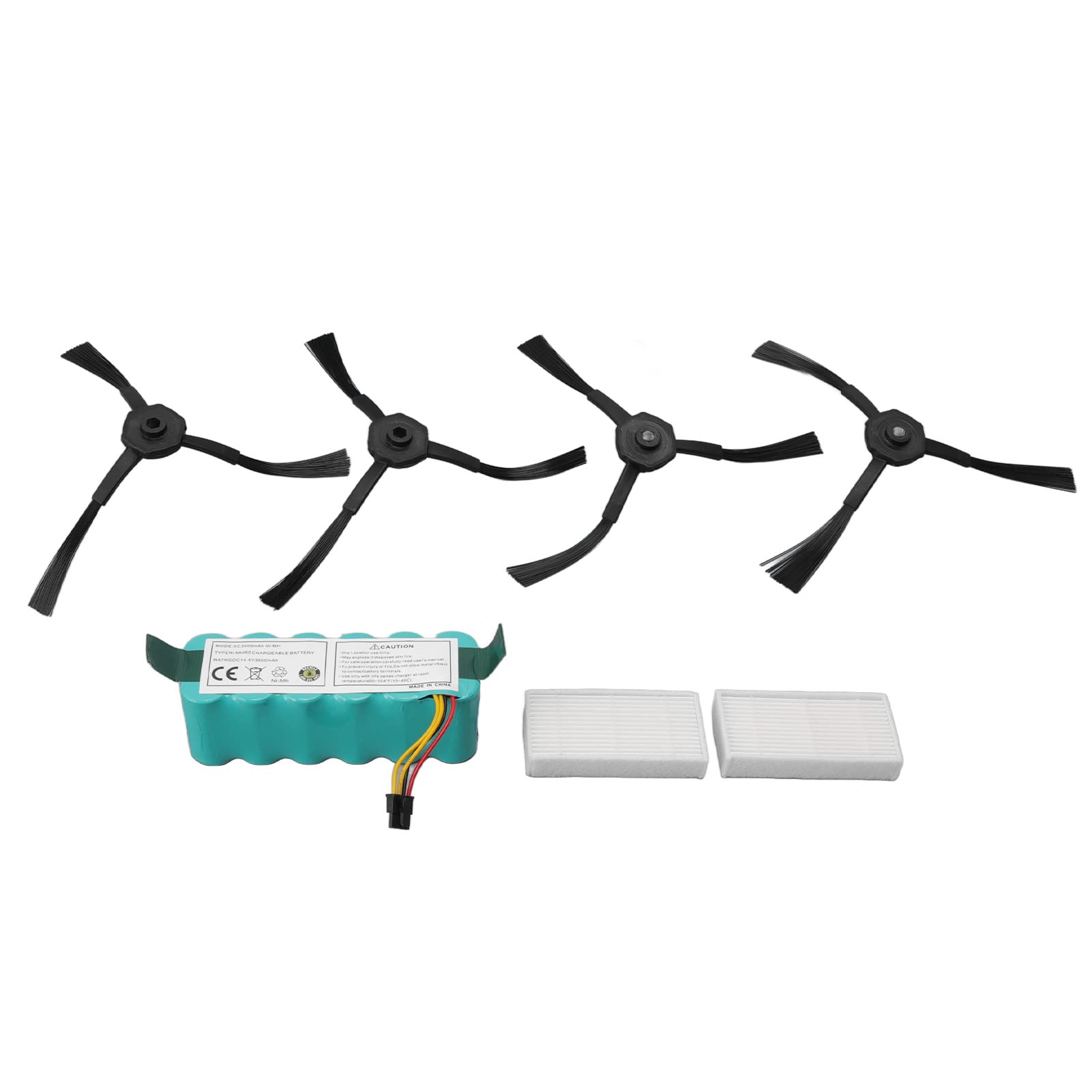 Kit de Batería para Barredora, Kit de Filtro y Cepillo para Barredora NiMH 14,4 V 3500 MAh con Cepillo Lateral y Filtro HEPA, Repuesto para CR120 CR121 CR540 para Limpieza de Pisos del