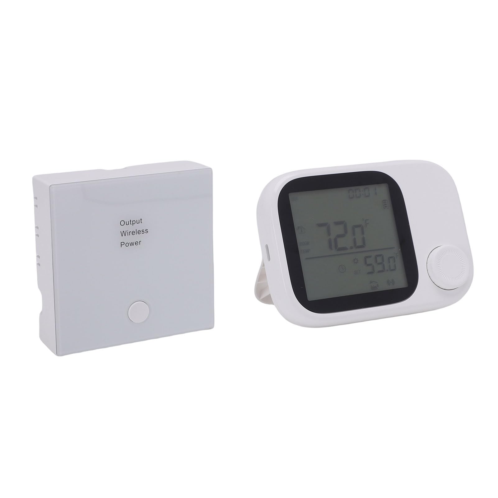 Fdit Termostato Inalámbrico WiFi Inteligente para Caldera de Gas con Pantalla LCD a Color y Control por Voz para de Calefacción del Hogar (White)