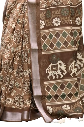 Image of MIRCHI FASHION Saree for Woman Cotton Blend Printed | Traditional Ethnic Sari for Ceremonial Use and Farewell with Blouse Piece