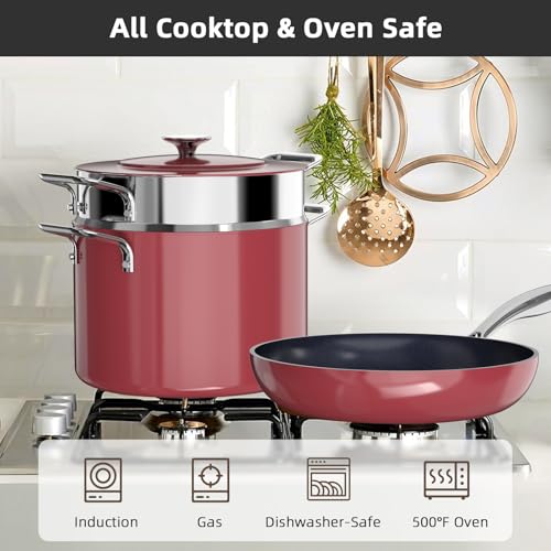 Image of Nuwave Lux 13pc Forged Lightweight Cookware Set PFAS Free, Healthy G10 Duralon Ceramic Coating, Ultra Non-Stick, Stay-Cool Handles, Works on All Cooktops & Induction Ready