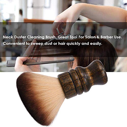 Large Neck Duster Brush Anself Soft Barber Face Cleaning Hairbrush Nylon Hair Wooden Handle Cutting Kits - Thumbnail 2